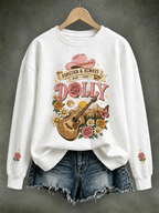 Women'S Commemorative Printed Round Neck Sweatshirt
