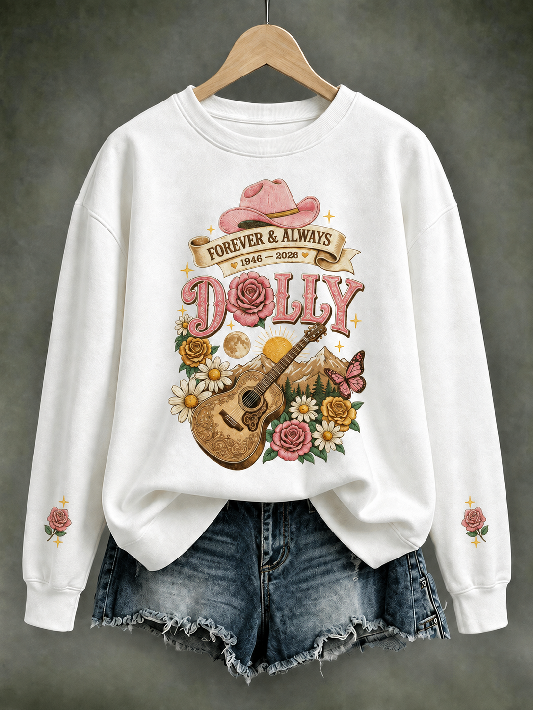 Women'S Commemorative Printed Round Neck Sweatshirt