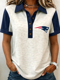 Women's Casual Football Print T-Shirt