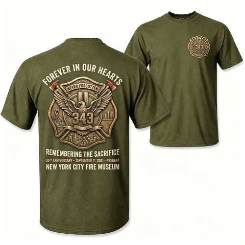 Bronze Eagle Shield Badge Men T‑Shirt