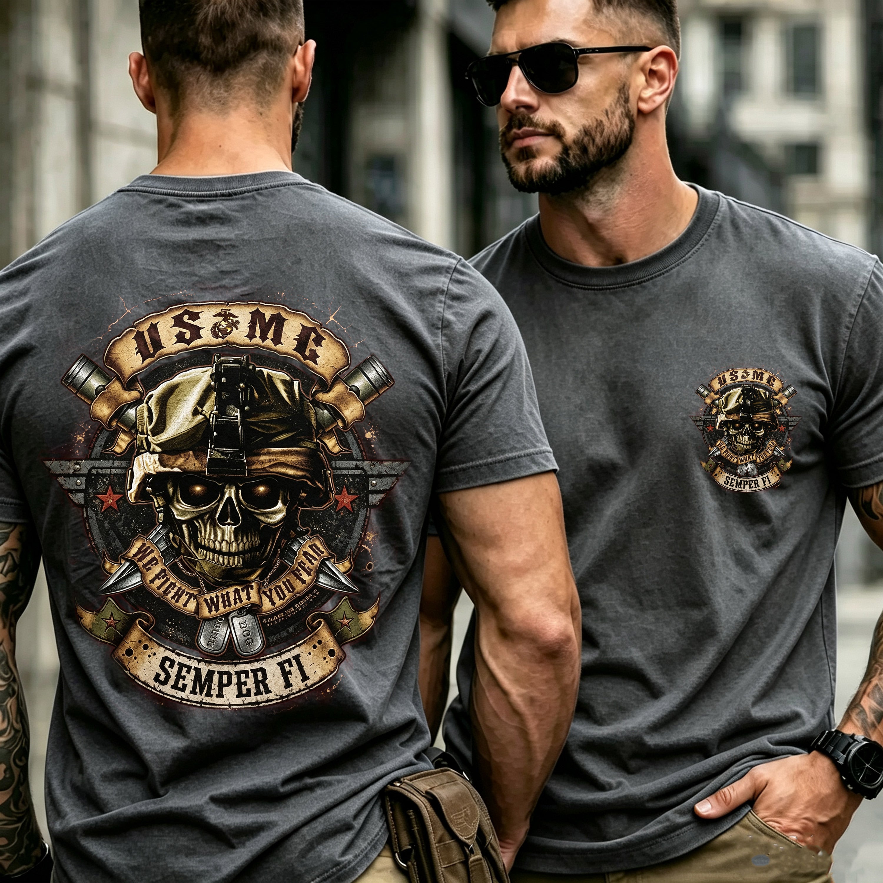 USMC We Fight What You Fear Men's T-Shirt