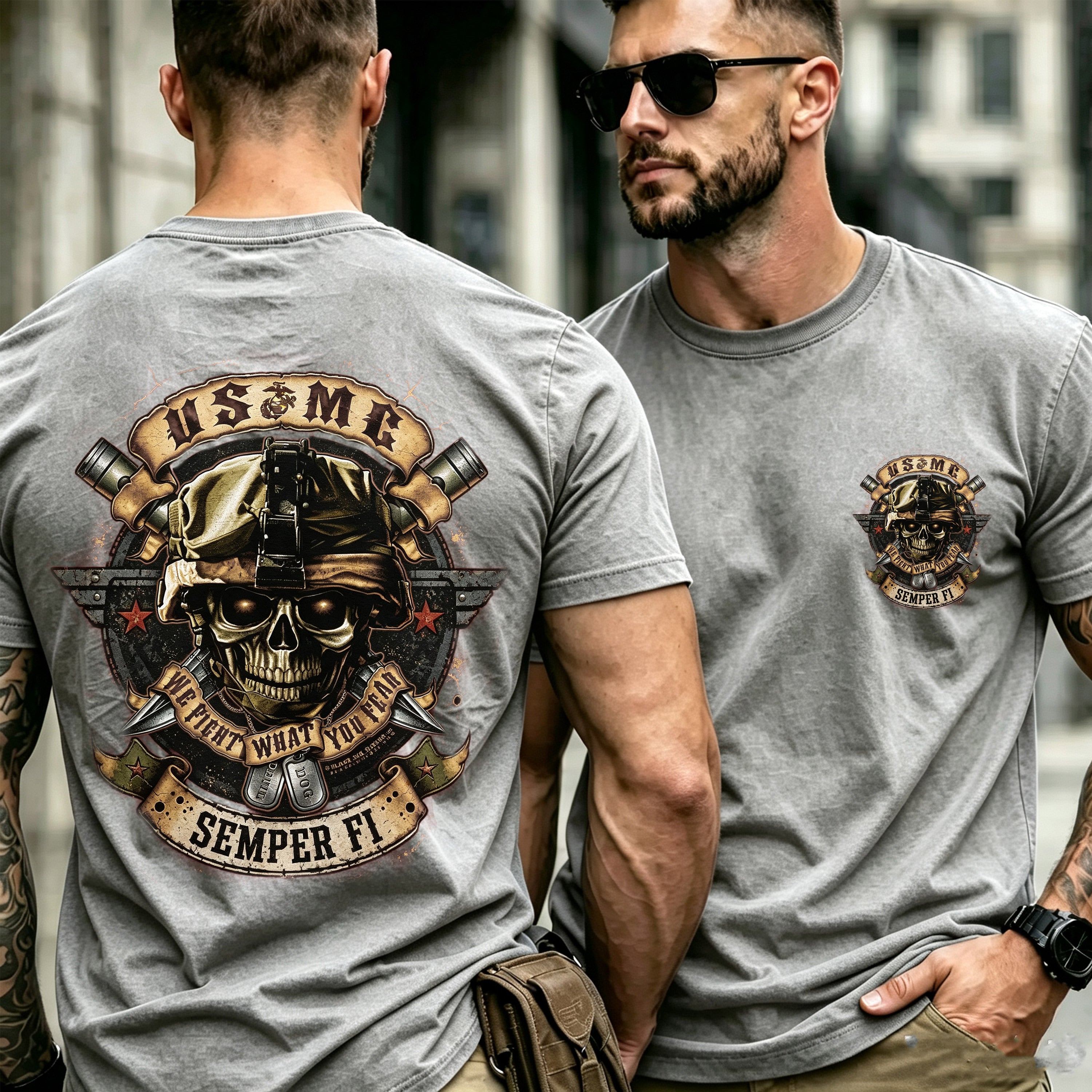 USMC We Fight What You Fear Men's T-Shirt