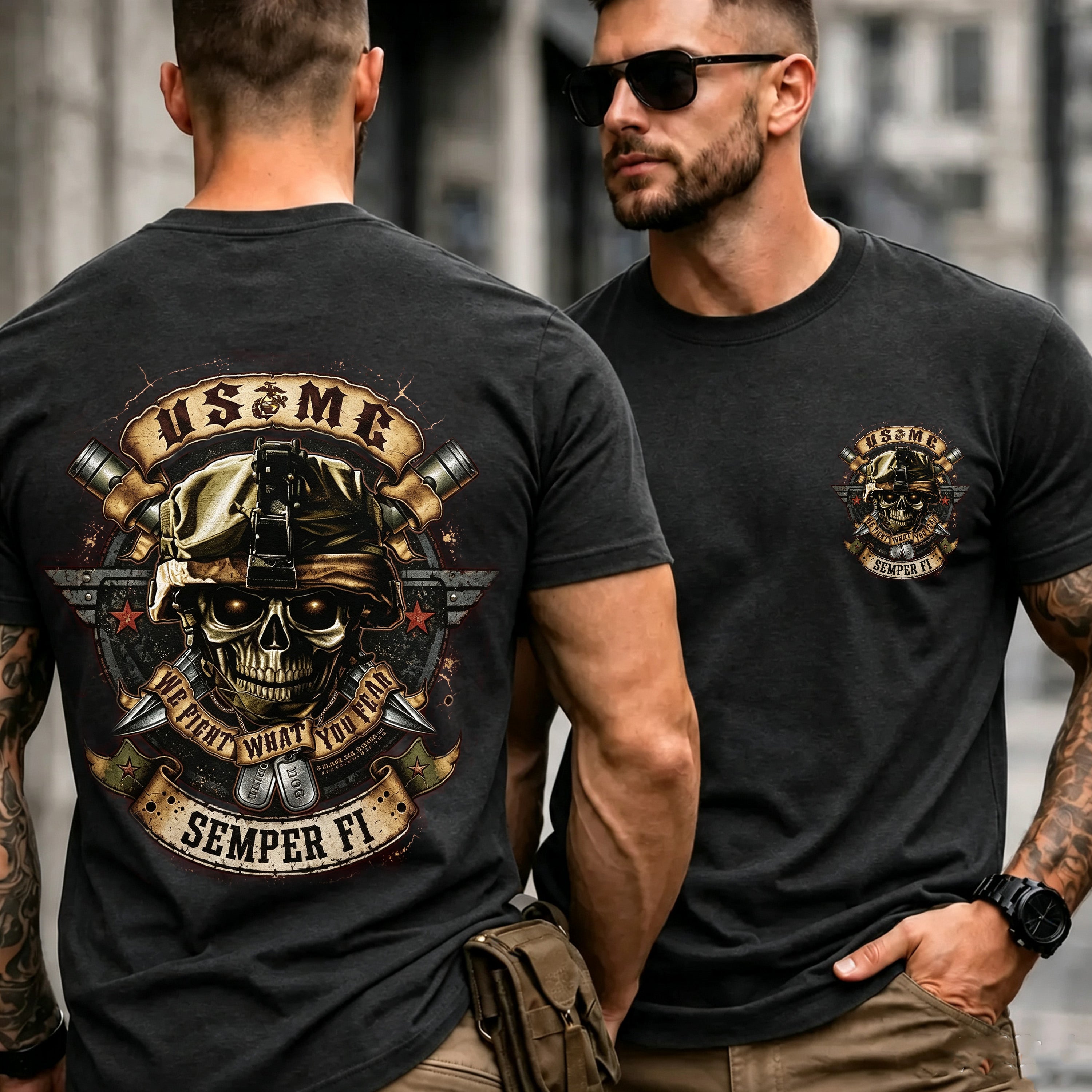 USMC We Fight What You Fear Men's T-Shirt