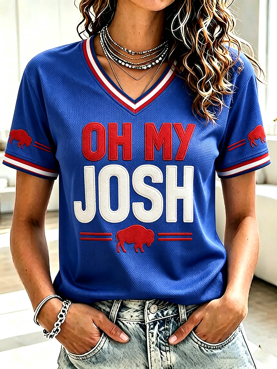 Women's Football Fan V-Neck T-Shirt