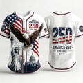 USA 250th Anniversary Baseball Jersey Independence Day Tee