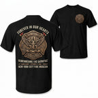 Bronze Eagle Shield Badge Men T‑Shirt