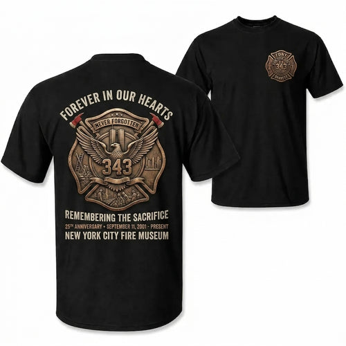 Bronze Eagle Shield Badge Men T‑Shirt