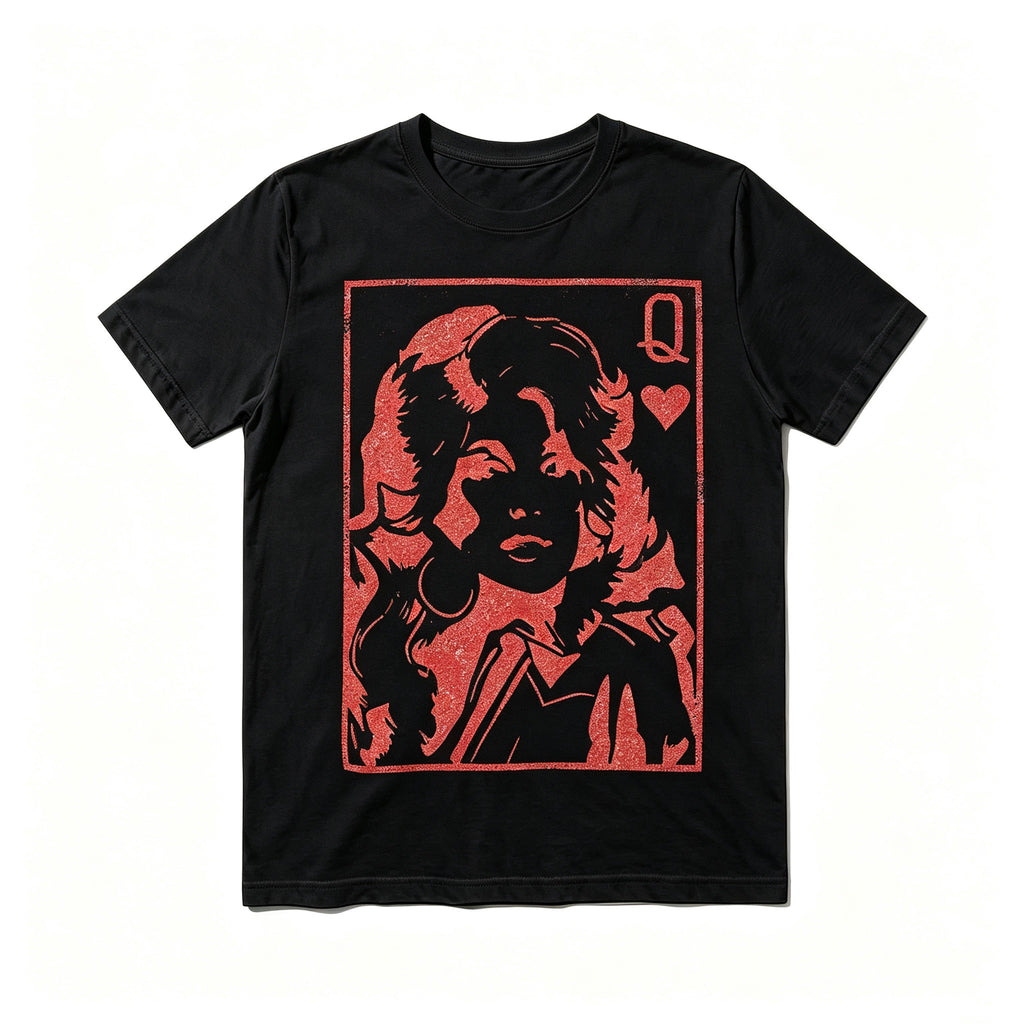 Queen Of Hearts Dolly Parton Card Graphic Tee