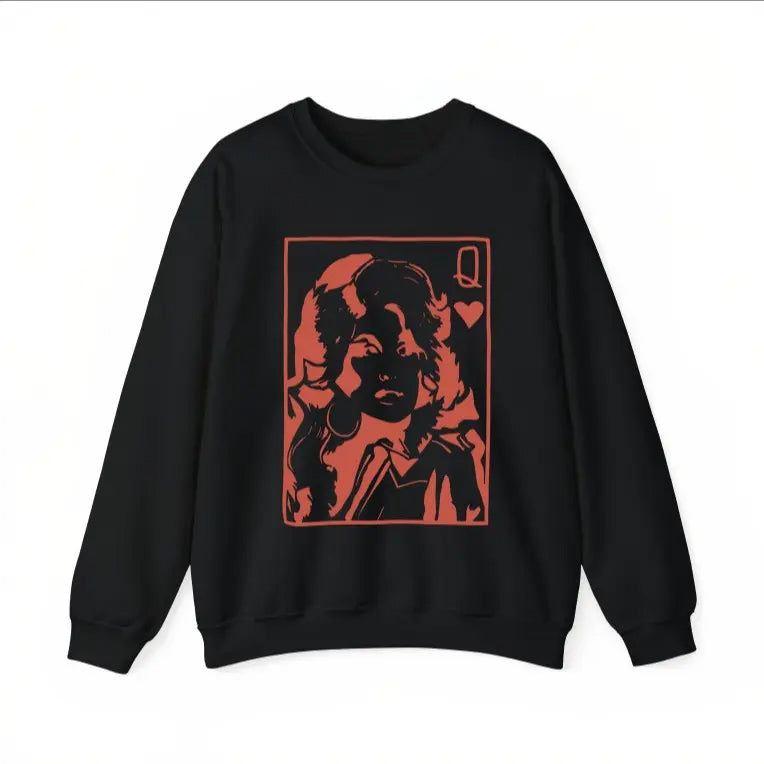 Vintage Block‑Print Icon Long Sleeve Sweatshirt
