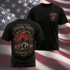 Retro Battle Scene USMC Graphic Men's T‑Shirt