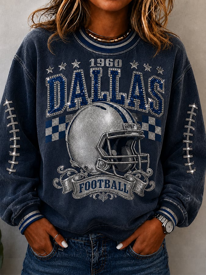 Women'S Football Print Sweatshirt