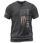 250 Years Vertical Flag T-Shirt – Vintage USA Independence 1776–2026