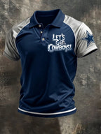 Men's Casual Football Short-Sleeve Polo Shirt