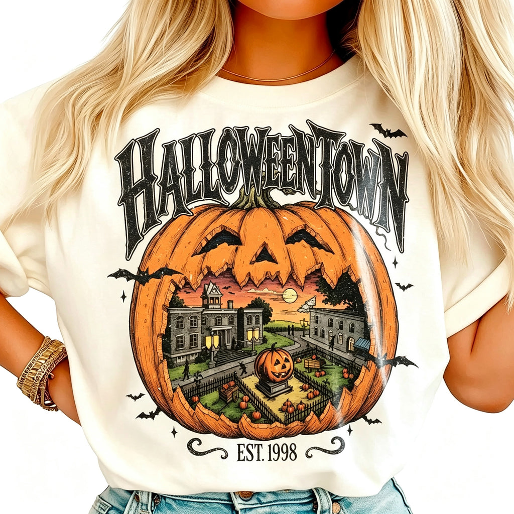 Halloweentown Pumpkin Retro Halloween Graphic T‑Shirt