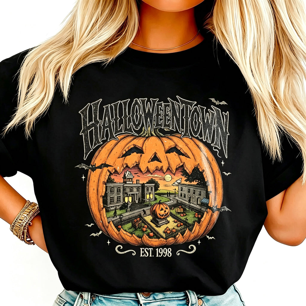 Halloweentown Pumpkin Retro Halloween Graphic T‑Shirt