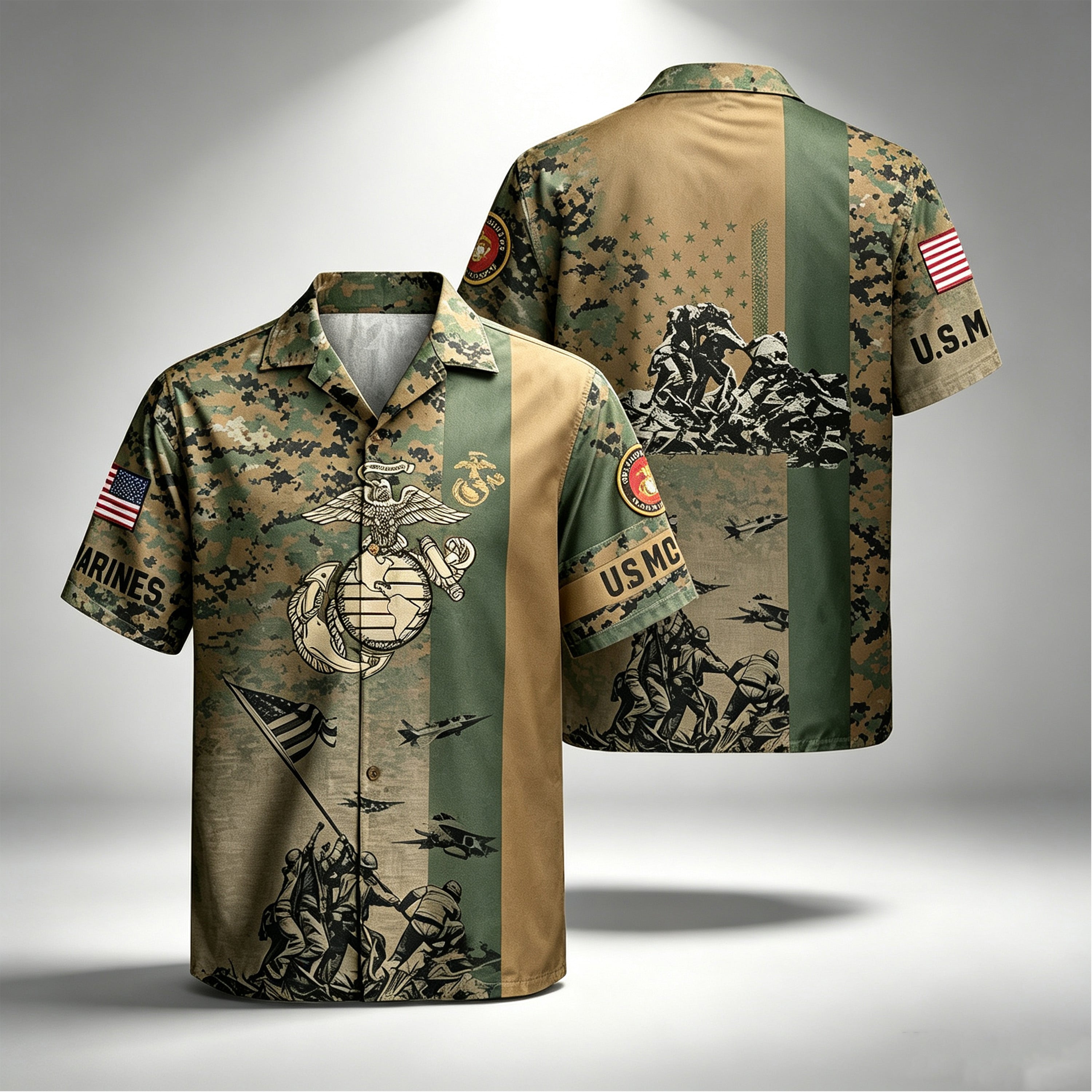 Eagle USMC Veteran 250 Hawaiian Shirt