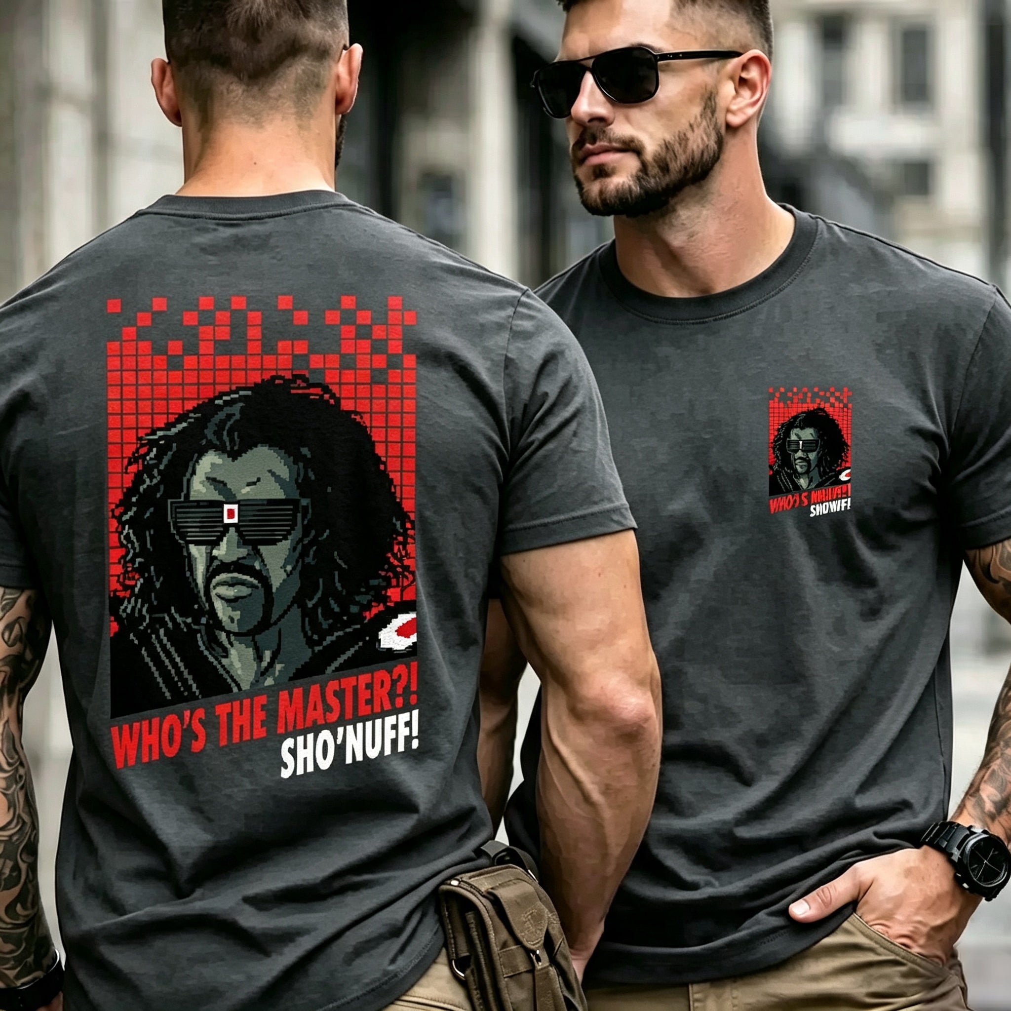 Sho'Nuff Retro Ringer Graphic Men T‑Shirt
