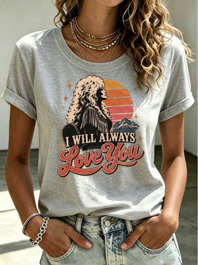 Women'S Country Music Printed Casual T-Shirt