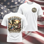 Vintage US Soldier American Flag Print Casual Tee