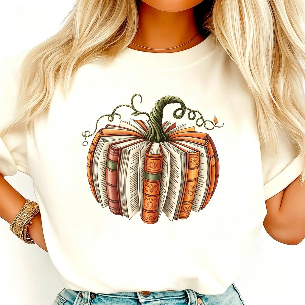 Book Pumpkin Fall Halloween Graphic T‑Shirt