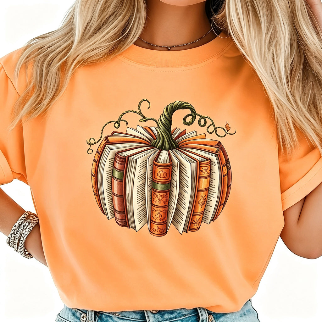 Book Pumpkin Fall Halloween Graphic T‑Shirt