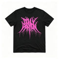 Dolly Parton Pink Death Metal Font Graphic Tee
