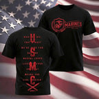 Vintage Marines Quote Badge Print Casual Tee
