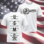 Vintage Marines Quote Badge Print Casual Tee