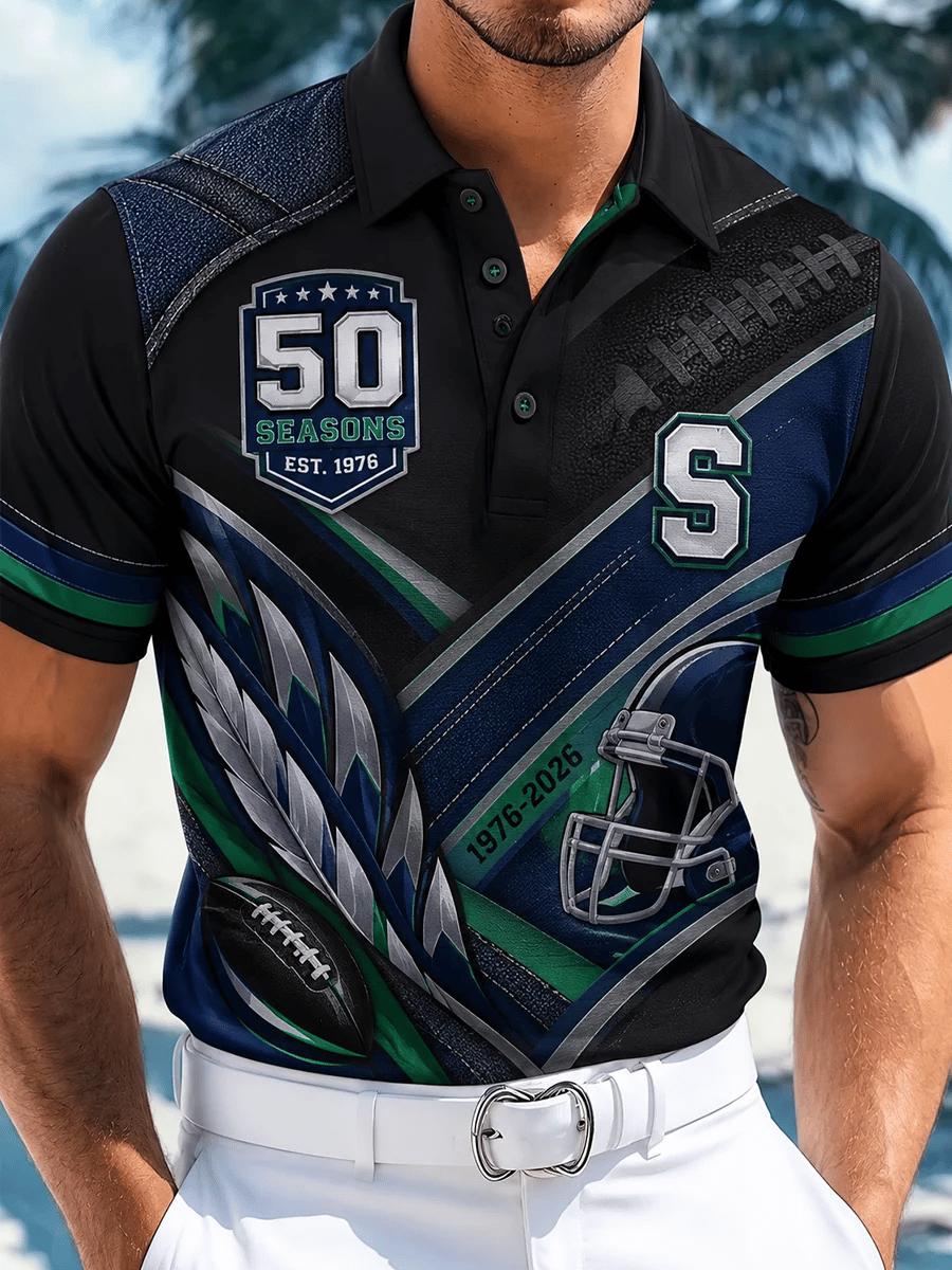 Men's Rugby-Print Short-Sleeve T-Shirt