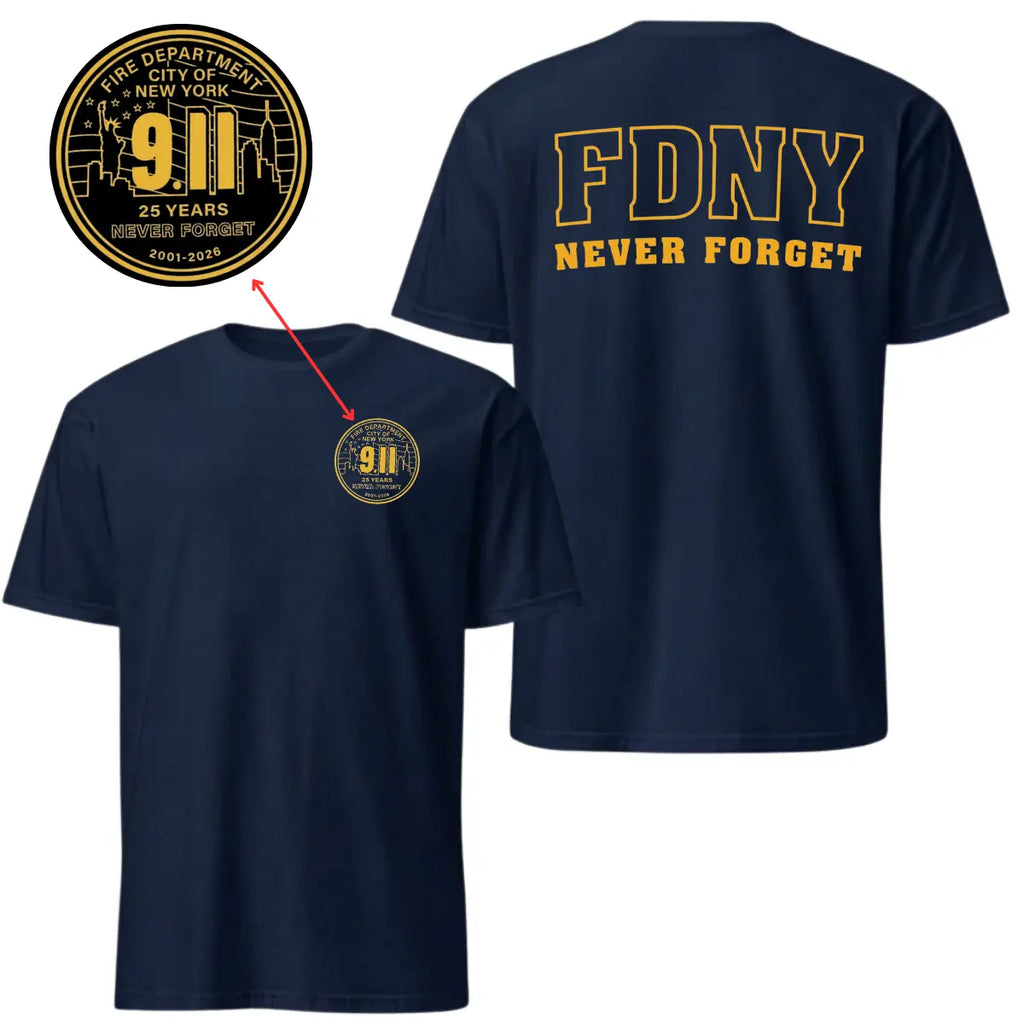 343 Firefighters FDNY 9.11, 25 Years Never Forget Shirt - 2001-2026 Memorial Tee