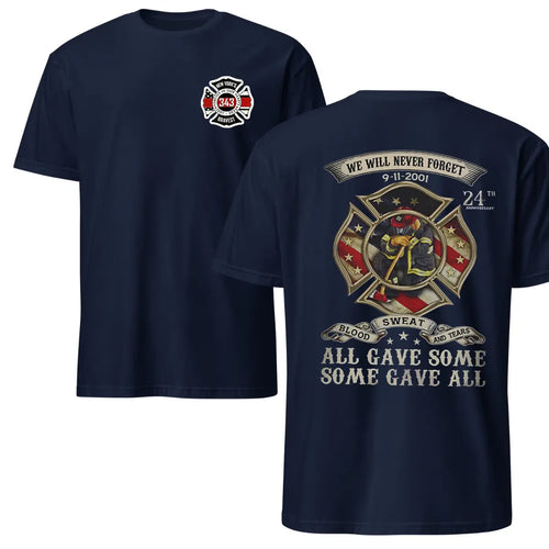 343 Firefighter Memorial T-Shirt, 9/11 Tribute Graphic Tee