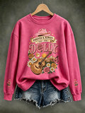 Women'S Commemorative Printed Round Neck Sweatshirt