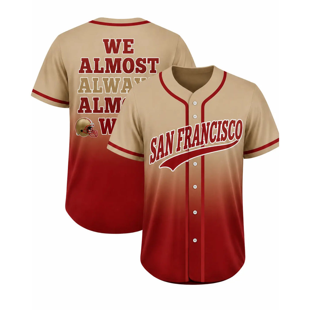 Football Fan Gradient Ombre Baseball Jersey