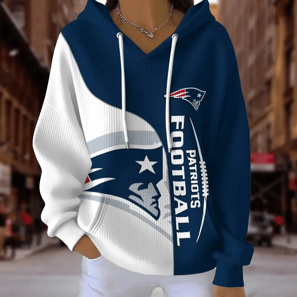 Women's New England Patriots Football Long-Sleeve Hoodies
