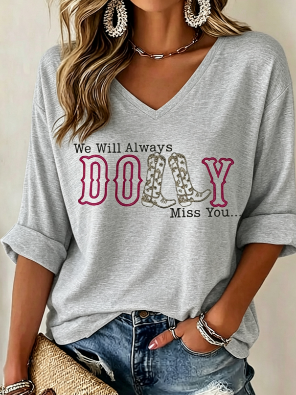 Women'S Country Music Printed Casual T-Shirt