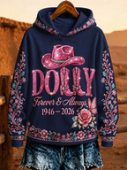 Women'S Rural Queen Commemorative Printed Long Sleeve Hoodie