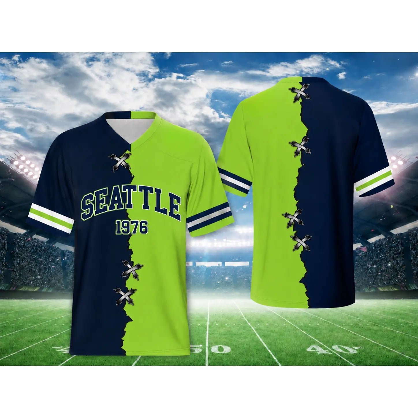 Unisex Football Team Fans V-Neck Quick-Drying Shirt