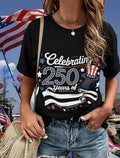 Women's Celebration of American Anniversary Awareness Patriot Printed T-shirt