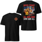 Never Forget 9/11 Firefighter Memorial Tee - 25th Anniversary Rescue Graphic Shirt