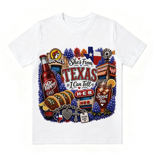 "She's From Texas I Can Tell" Texas T-shirt