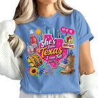 She's From Texas I Can Tell Unisex Cuffed-sleeve T-shirt