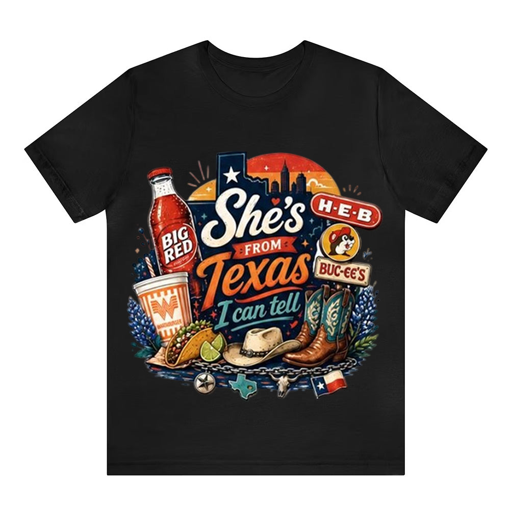 "She's From Texas I Can Tell" Unisex Texas Residents T-shirt