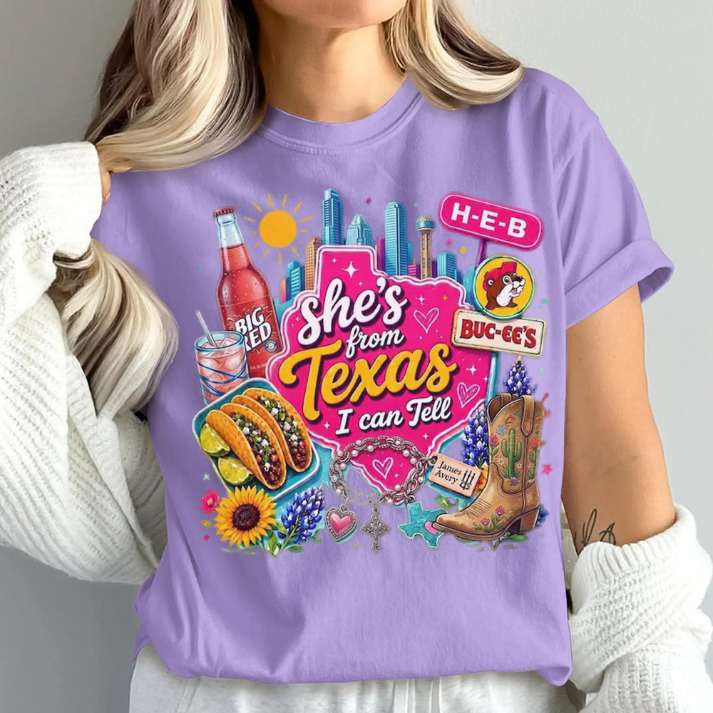 She's From Texas I Can Tell Unisex Cuffed-sleeve T-shirt