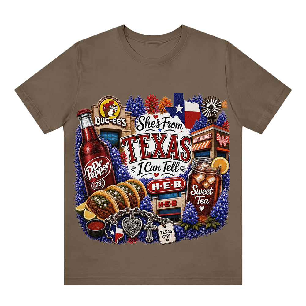 "She's From Texas I Can Tell" Texas T-shirt