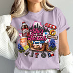 "She's From Texas I Can Tell" Unisex Cuffed-sleeve Texas Residents T-shirt