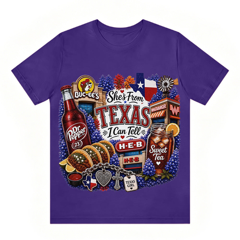 "She's From Texas I Can Tell" Texas T-shirt