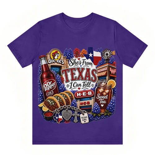 "She's From Texas I Can Tell" Texas T-shirt