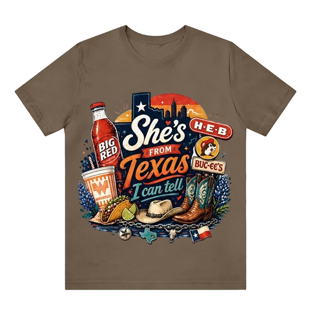 "She's From Texas I Can Tell" Unisex Texas Residents T-shirt