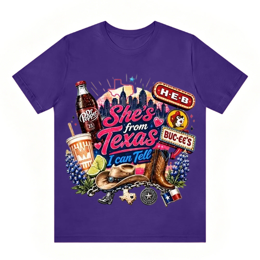 She's From Texas Tour Cowgirl And Soda Unisex Travel T-shirt