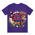 She's From Texas Tour Cowgirl And Soda Unisex Travel T-shirt